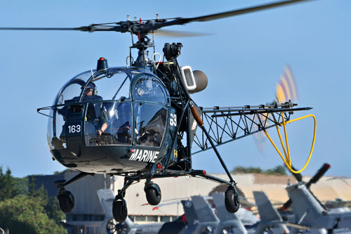 Hélicoptère Alouette II SE3130 F-AZYB/163 Anciennes Pales Marine France