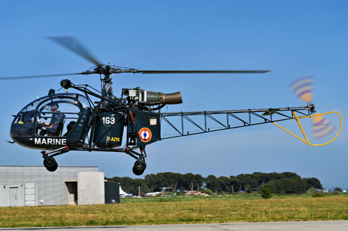 Hélicoptère Alouette II SE3130 F-AZYB/163 Anciennes Pales Marine France