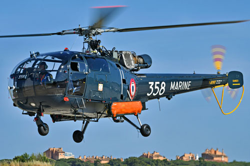 Hélicoptère Alouette III SA316B F-AYHT/358 Anciennes Pales Marine France