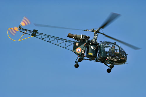 Hélicoptère Alouette II SE3130 F-AZYB/163 Anciennes Pales Marine France