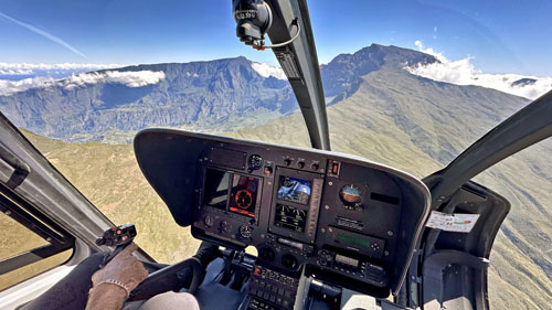 Photo à l'intérieur d'un hélicoptère