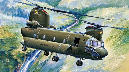 Hélicoptère CH47A Chinook, US Army, Guerre du Vietnam