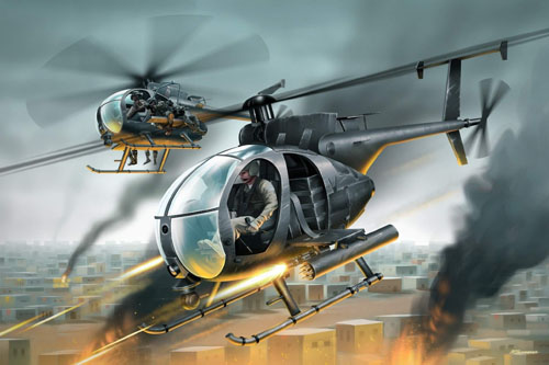 Hélicoptère MH6, 160th SOAR, US Army, Mogadishu, Somalie, Opération Gothic Serpent, 3 octobre 1993