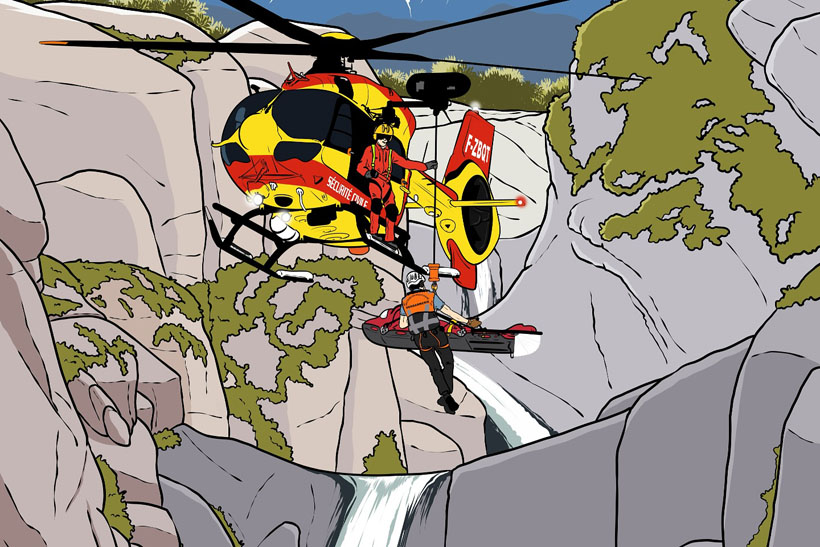 Hélicoptère H145 de la Sécurité Civile avec le PGHM66