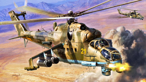Hélicoptère MI24 Hind F de l'armée russe, Guerre d'Afghanistan