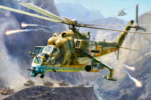 Hélicoptère MI24 Hind E de l'armée russe, Guerre d'Afghanistan
