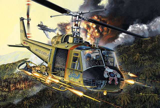 huey helicopter art