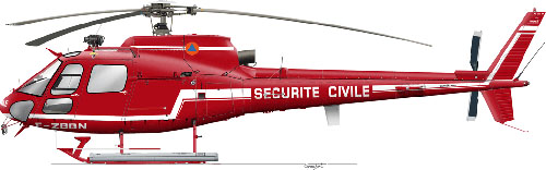 Hélicoptère Ecureuil Sécurité Civile France