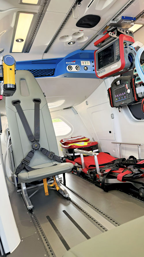 Hélicoptère H140 HEMS, intérieur cabine