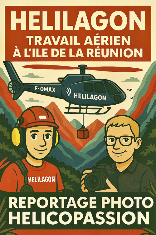 Illustration Travail aérien à La Réunion avec HELILAGON