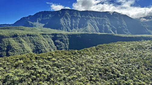 Vol au-dessus de l'île de La Réunion
