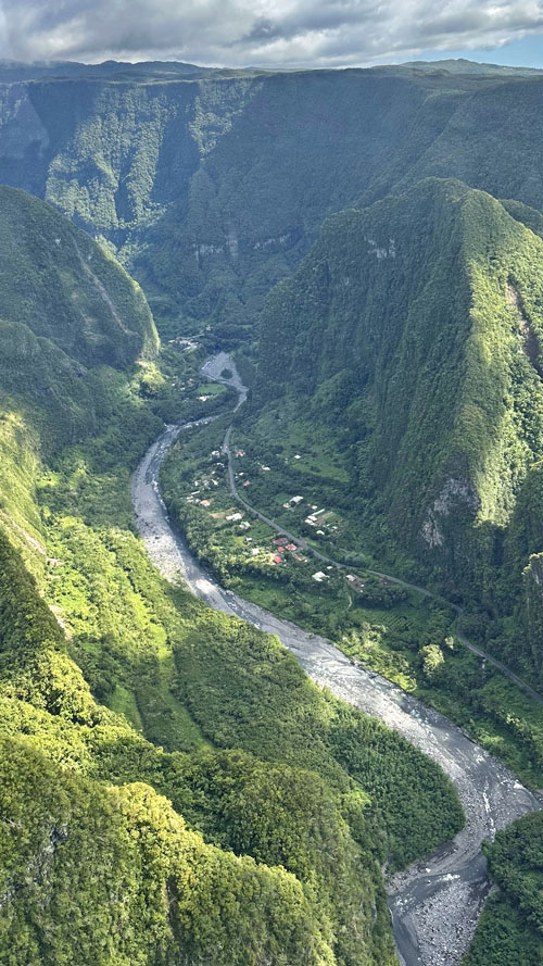 Vol au-dessus de l'île de La Réunion