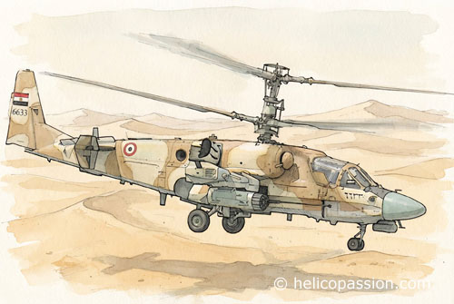 Hélicoptère KA52 de l'Armée égyptienne en camouflage désert