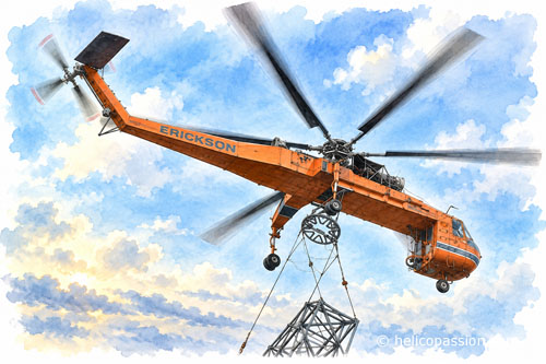 Le Sikorsky CH-54 Skycrane en configuration de grue volante