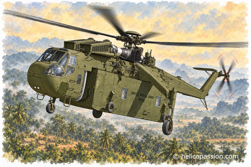 Le CH-54 Skycrane équipé d'un Universal Military Pod