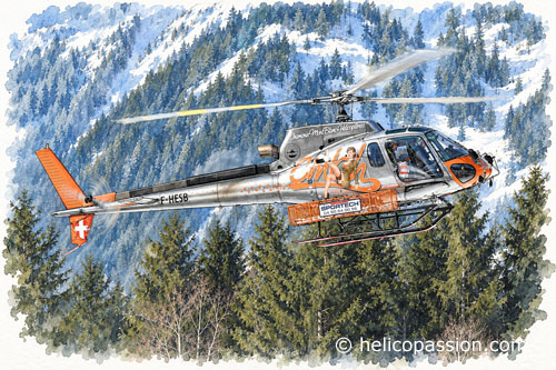 Hélicoptère AS350 B3 Ecureuil F-HESB de Chamonix Mont-Blanc Hélicoptères (CMBH)