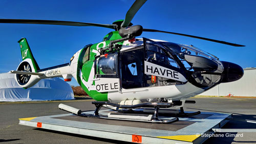 Hélicoptère H135 F-HPLH du pilotage maritime du Port du Havre