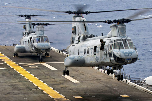 Hélicoptère CH46 Seaknight des US Marines